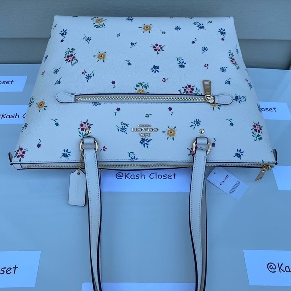 Coach Tote Purse Gallery Wildflower Printed Large Tote Chalk Multi - Picture 7 of 12